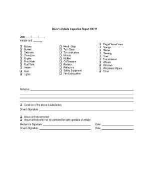 Free Printable Dvir Form