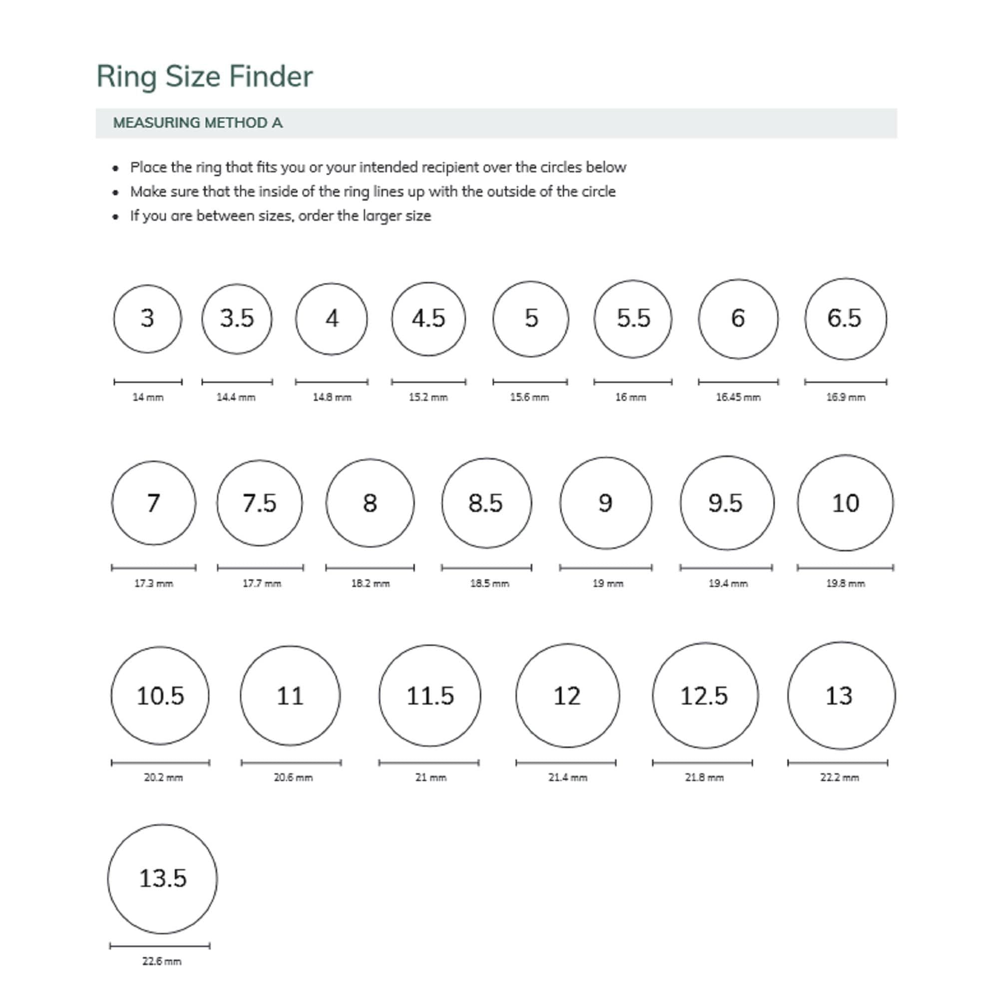 Free printable mens ring sizer