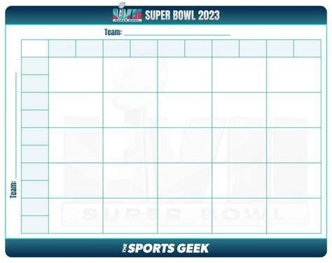 Free Printable Super Bowl Squares