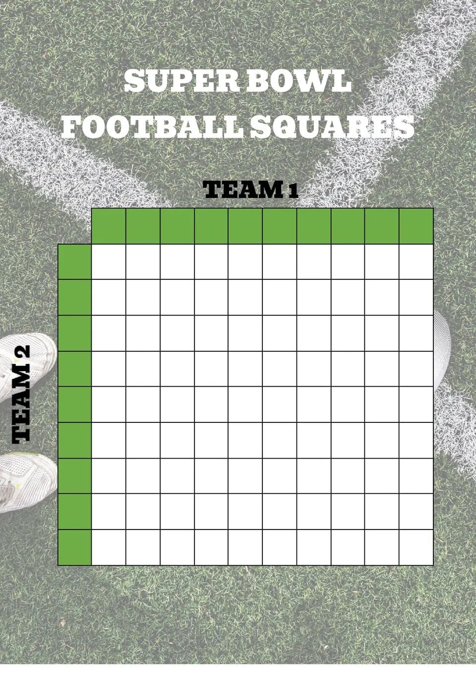 Super Bowl Squares Printable Free