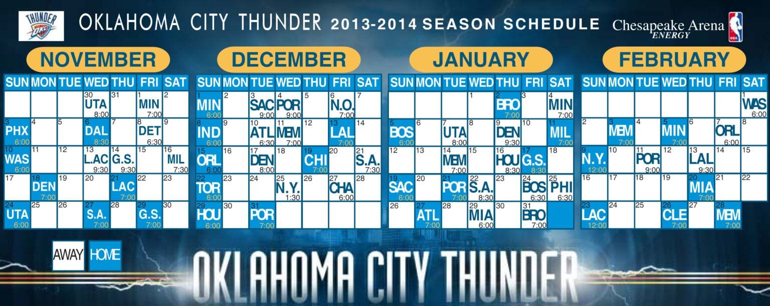 okc thunder schedule