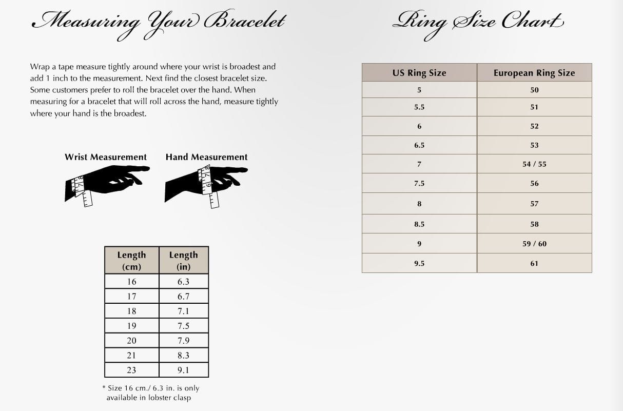 Pandora Ring Size Chart Printable