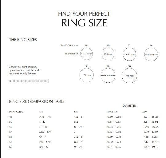 Pandora Ring Sizes: Calculator Guide to Measure Your Ring Size