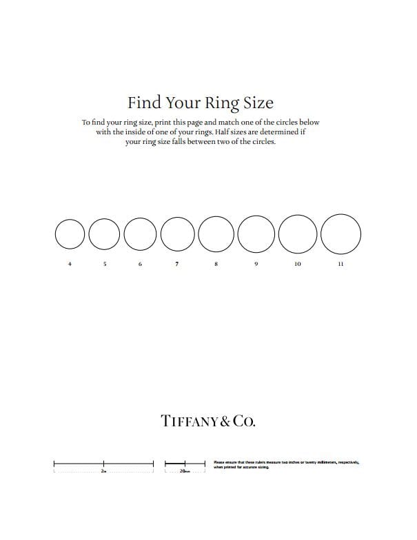 Ring Size Chart Printable A4