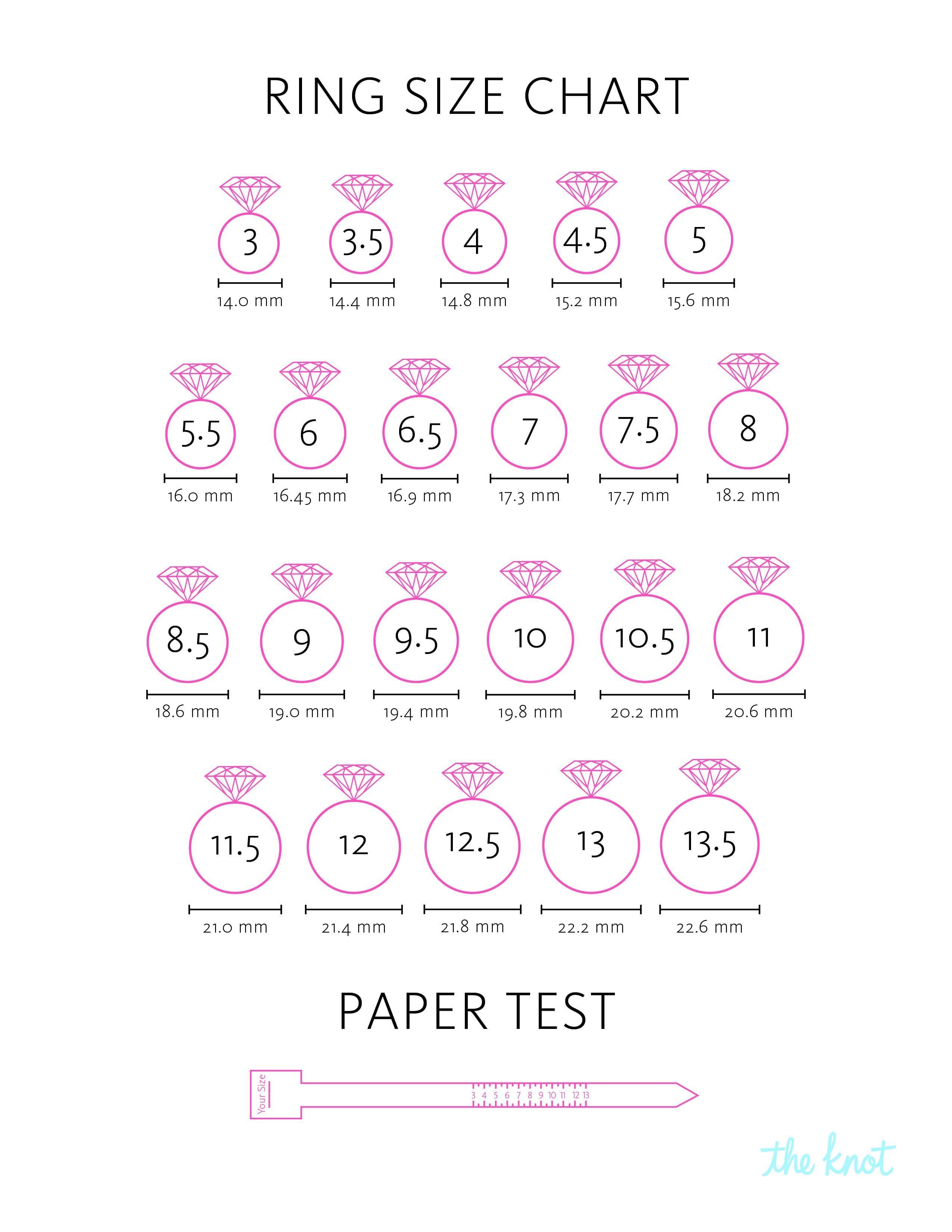 Printable Ring Sizer Chart Find Your Ring Size Instantly