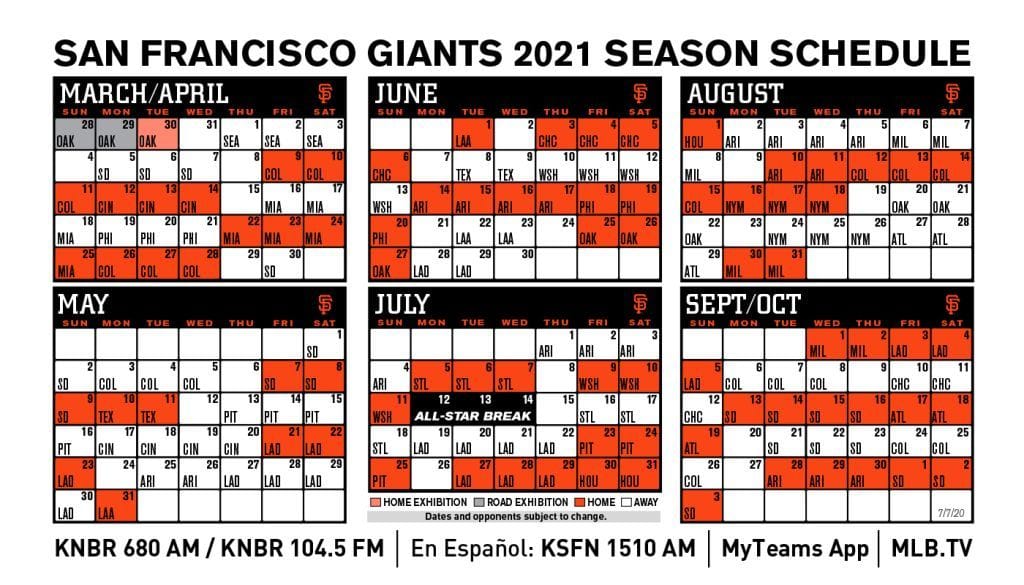 Preview the Giants 2021 Regular Season Schedule