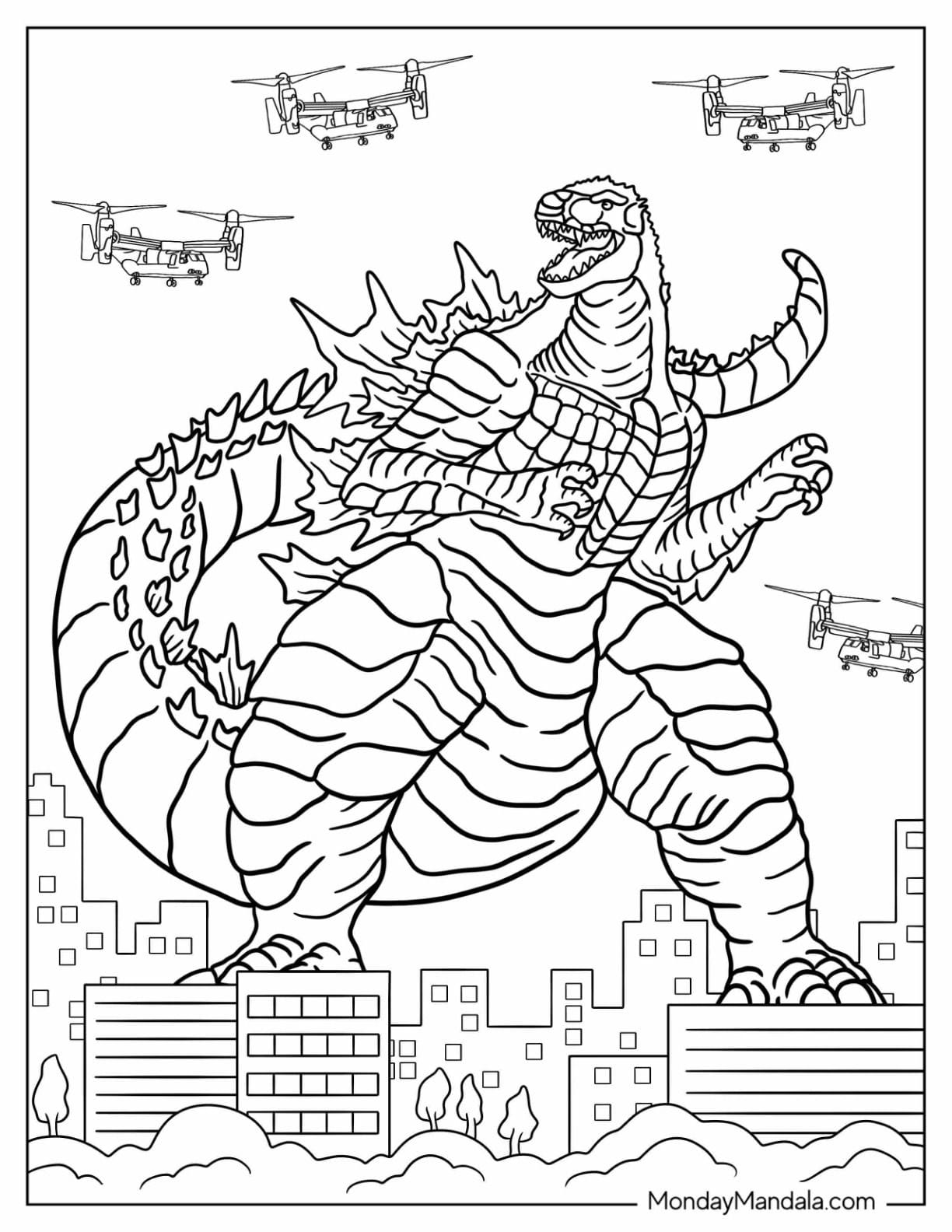 Godzilla for kids Coloring Page