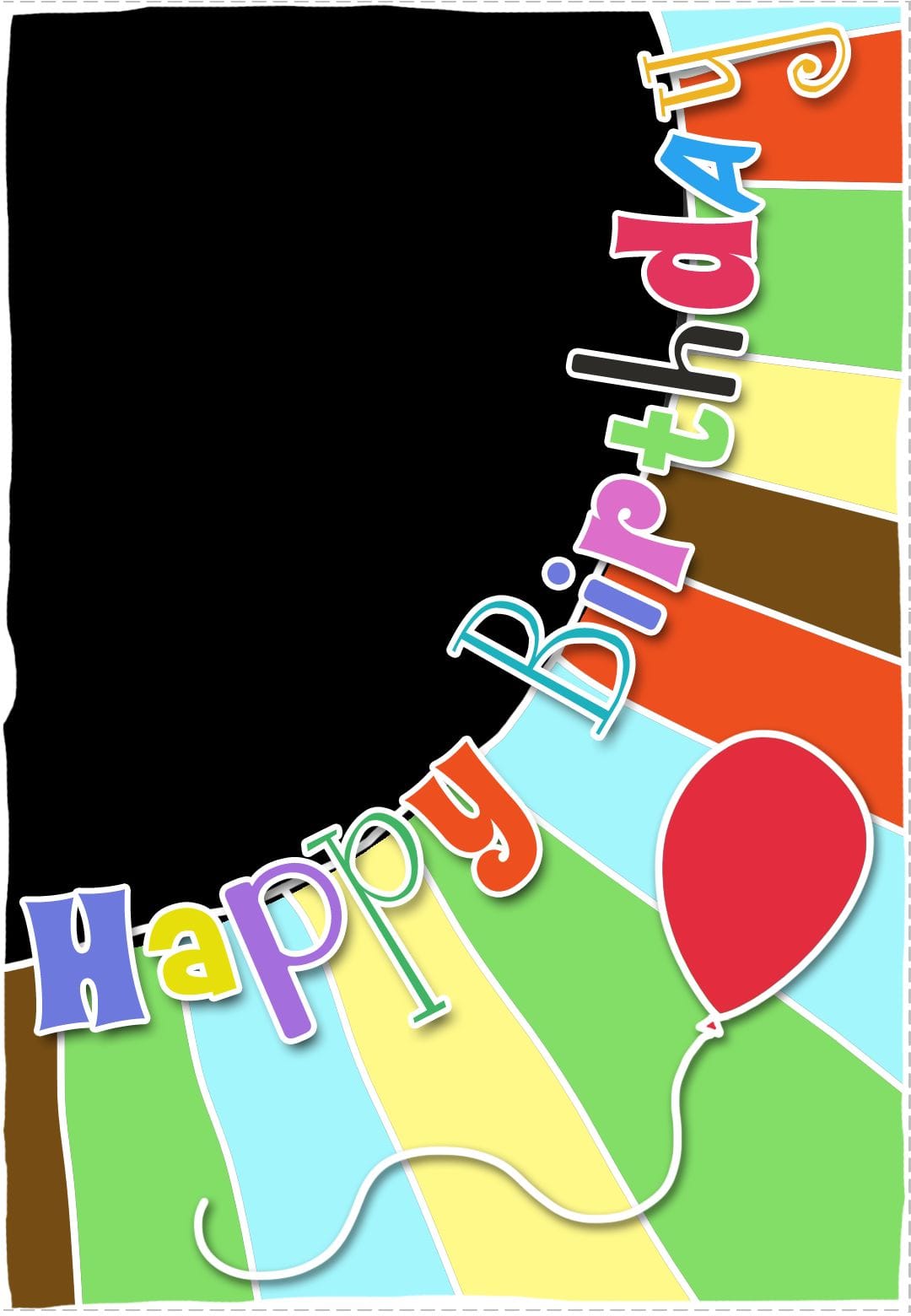 Free Printable Birthday Stripes Greeting Card