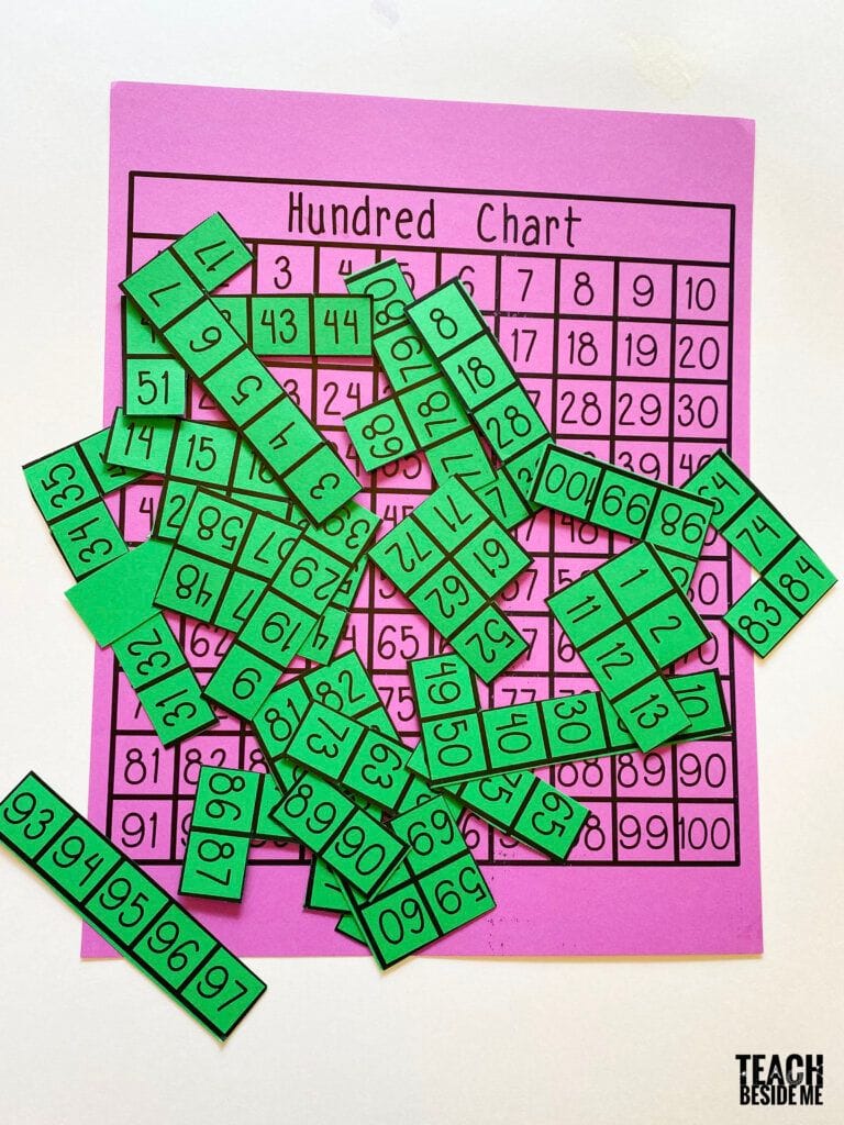 Hundred Chart Puzzle with Printable