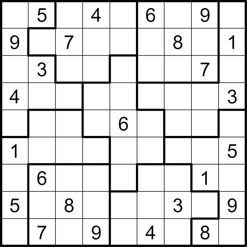 Irregular Sudoku Printable