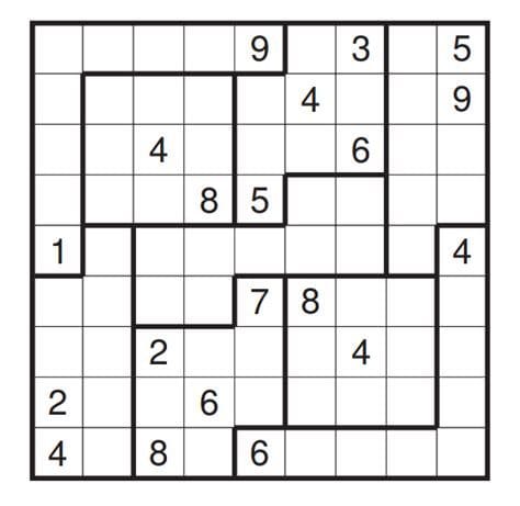 Irregular Sudoku Printable