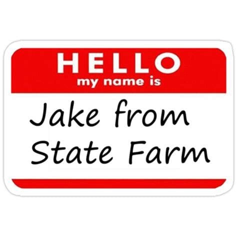 Jake From State Farm Name Tag SVG PDF PNG Eps Digital