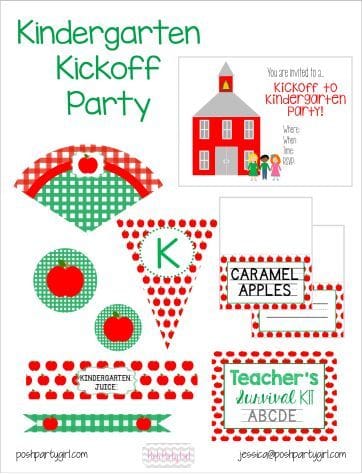 Kindergarten Kickoff Party! Free Printable