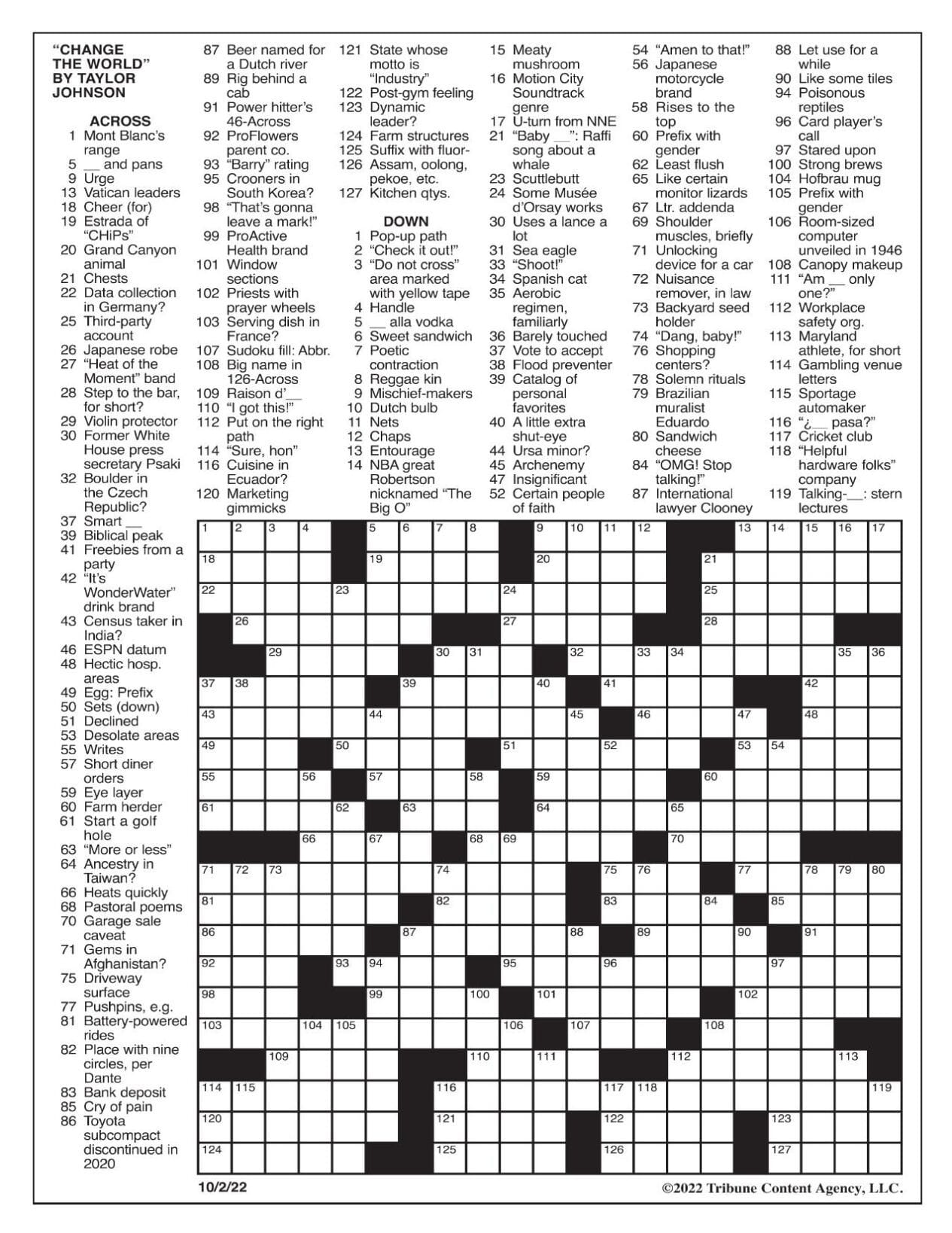 LA Times Crossword: Oct