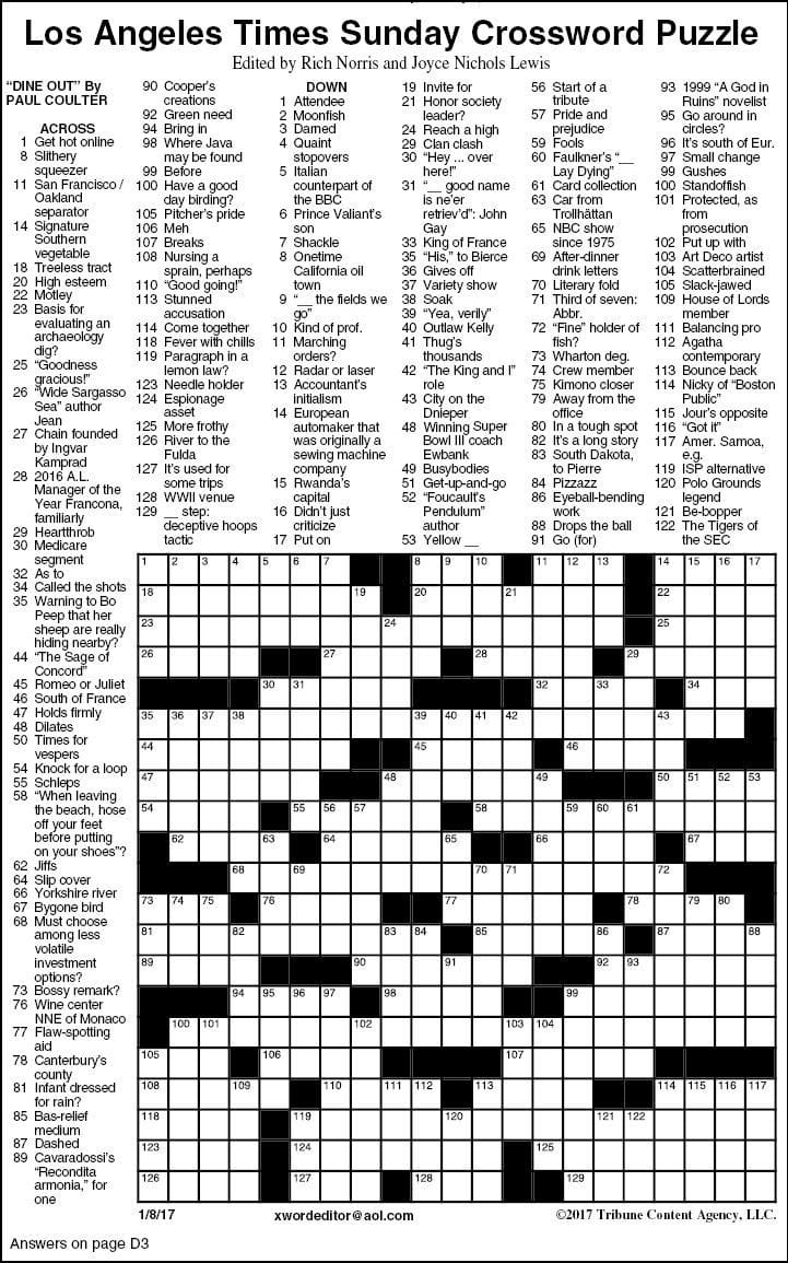 LA Times Crossword: Aug