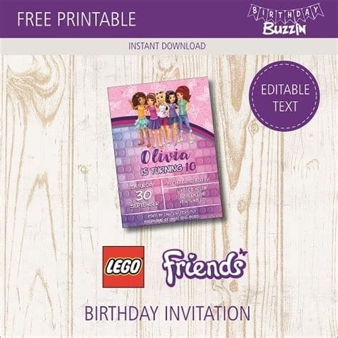 Lego Friends Inspired Birthday Invitation by ParchmentSkies