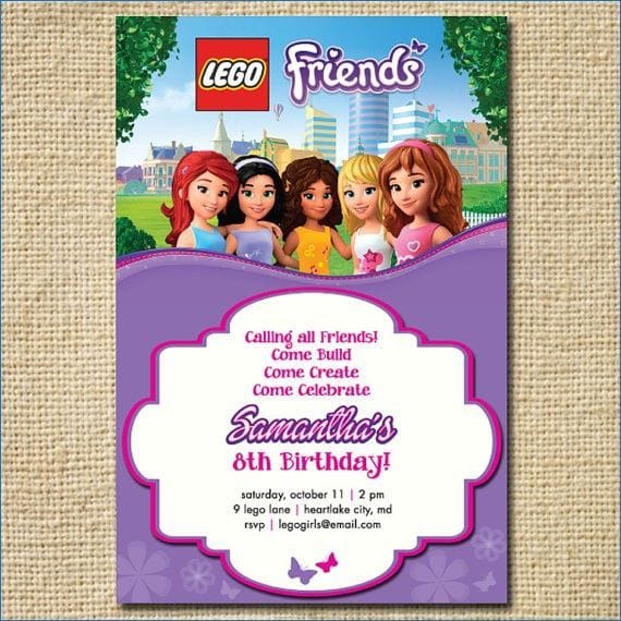 Lego Friends Birthday Invitation Lego Birthday by creativelime