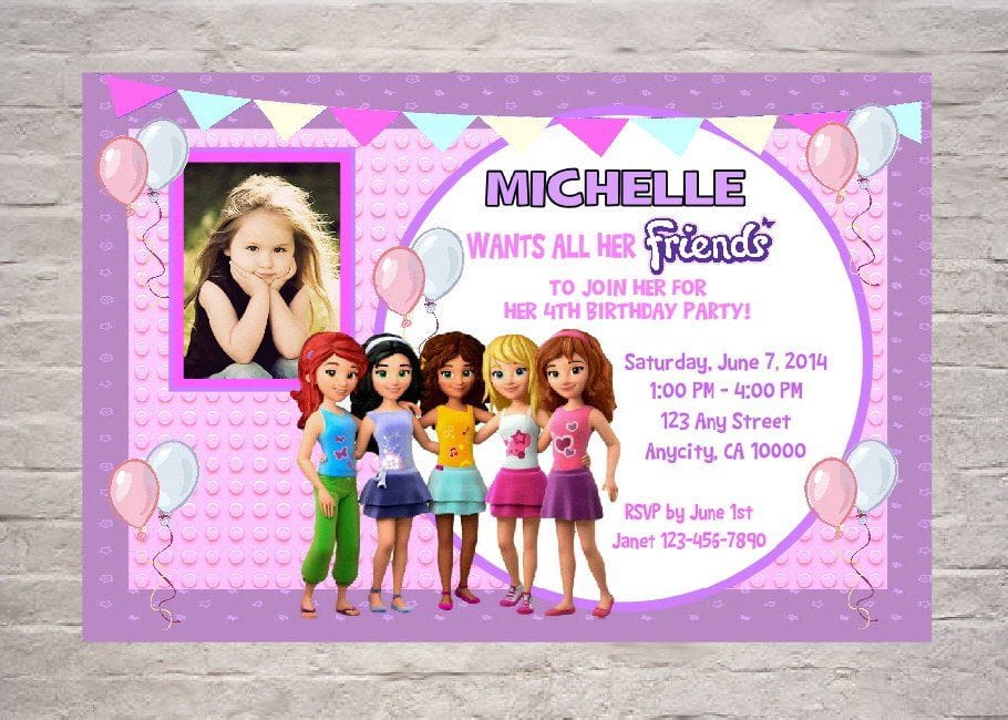 Editable Lego Friends Birthday Invitation Instant Download