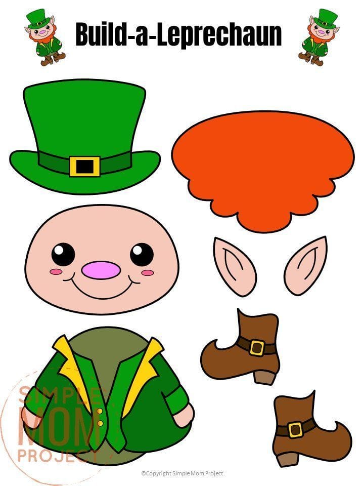 Free printable build a leprechaun paper doll