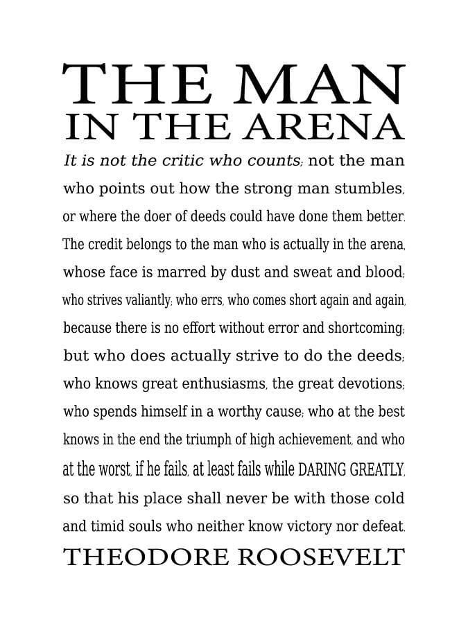 Printable Man In The Arena Quote