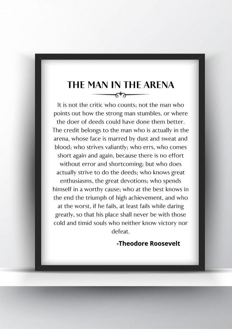 The Man In The Arena Printable Free The Man In The Ar