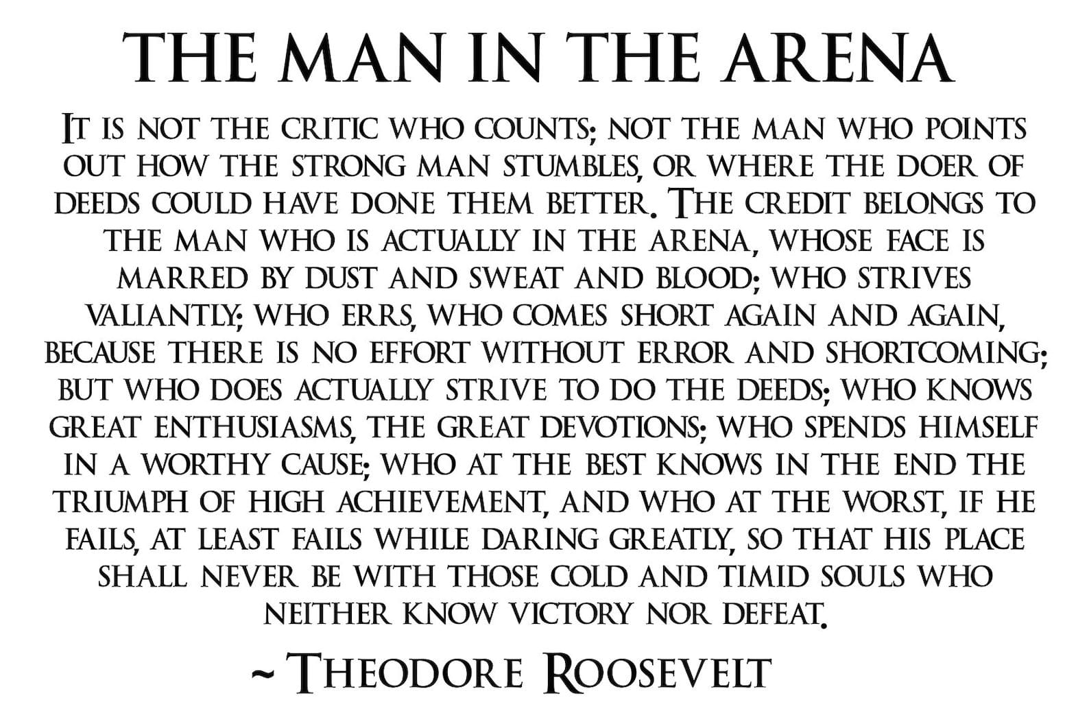 The Man In The Arena Printable Free