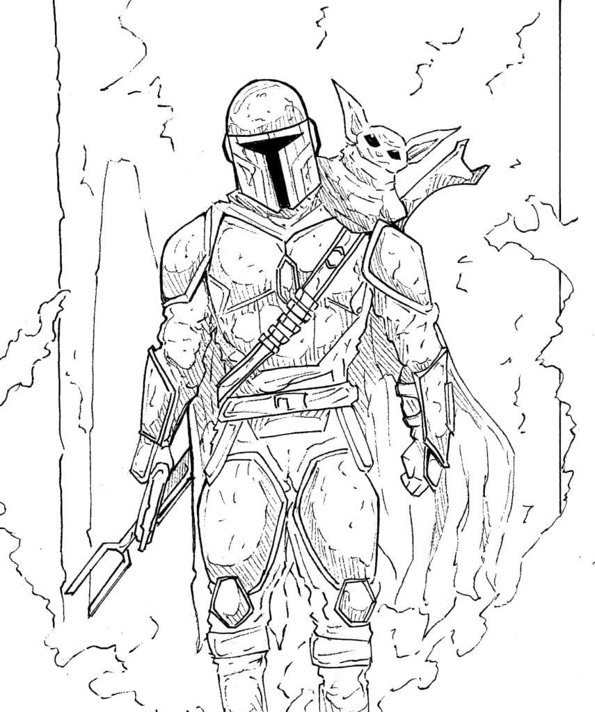 Free Printable Mandalorian Coloring Pages