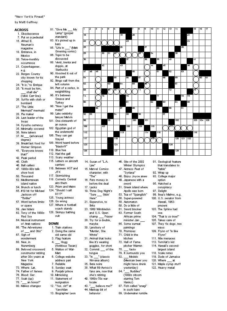 Hardest Crossword Puzzle Printable The Branch Of Mathematics That Deals