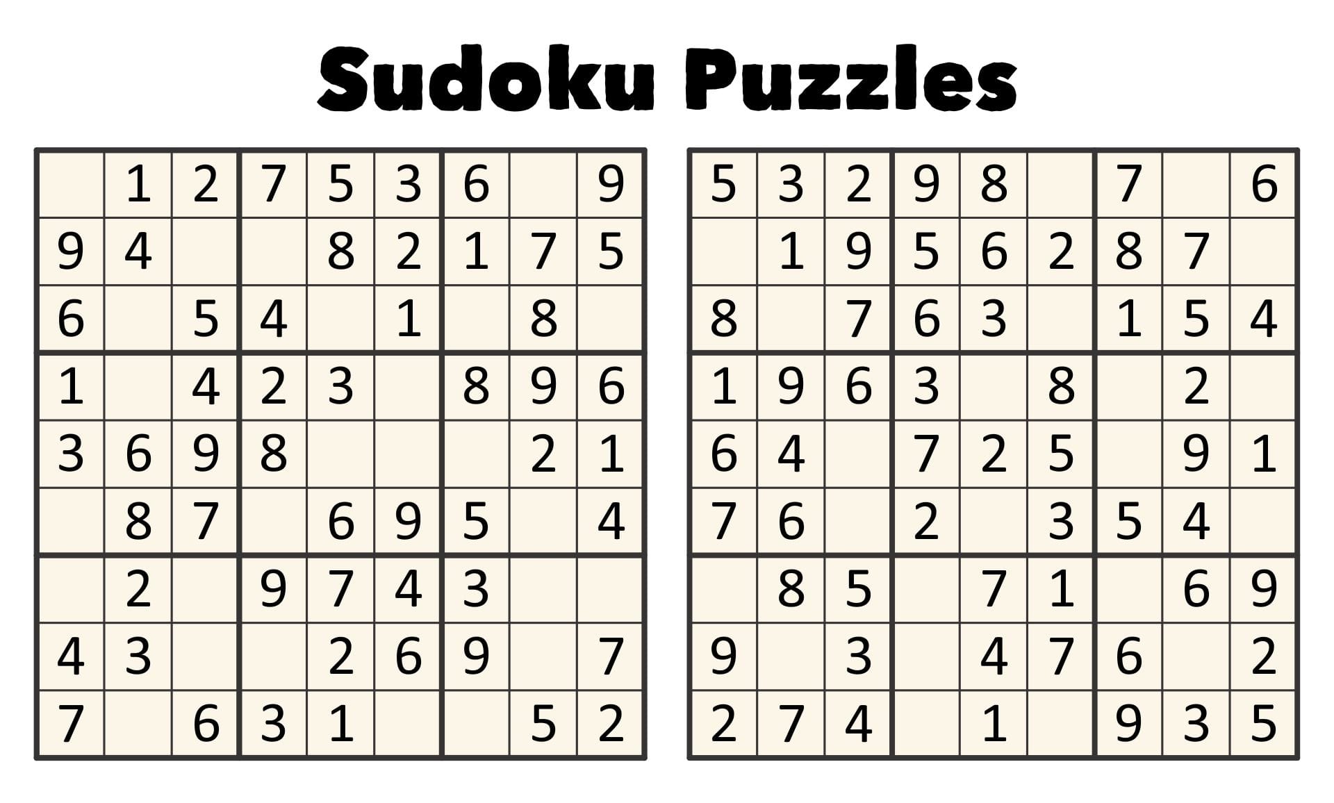 Sudoku Printable Medium Level