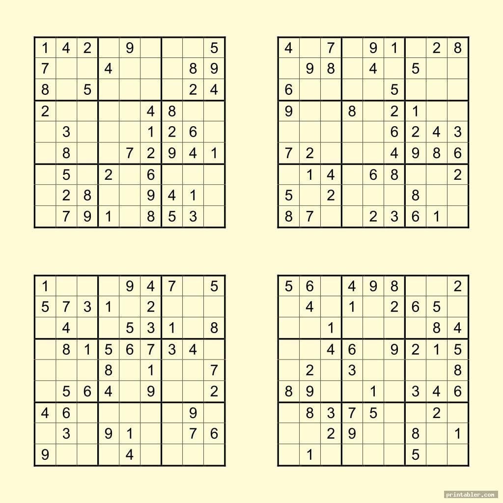 Sudoku Printable Medium 6 Per Page