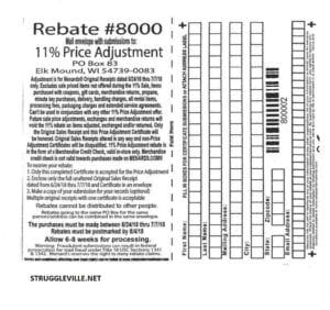 Menards 11% Price Adjustment Rebate