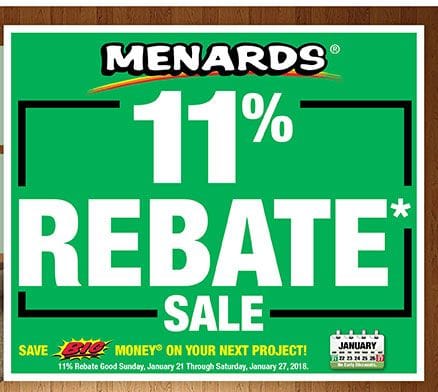 Menards 11% Price Adjustment Rebate 8804 (Feb 2023)