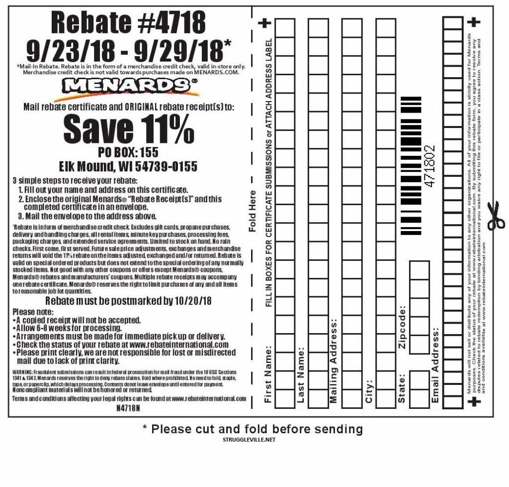 Menards 11% Off Everything