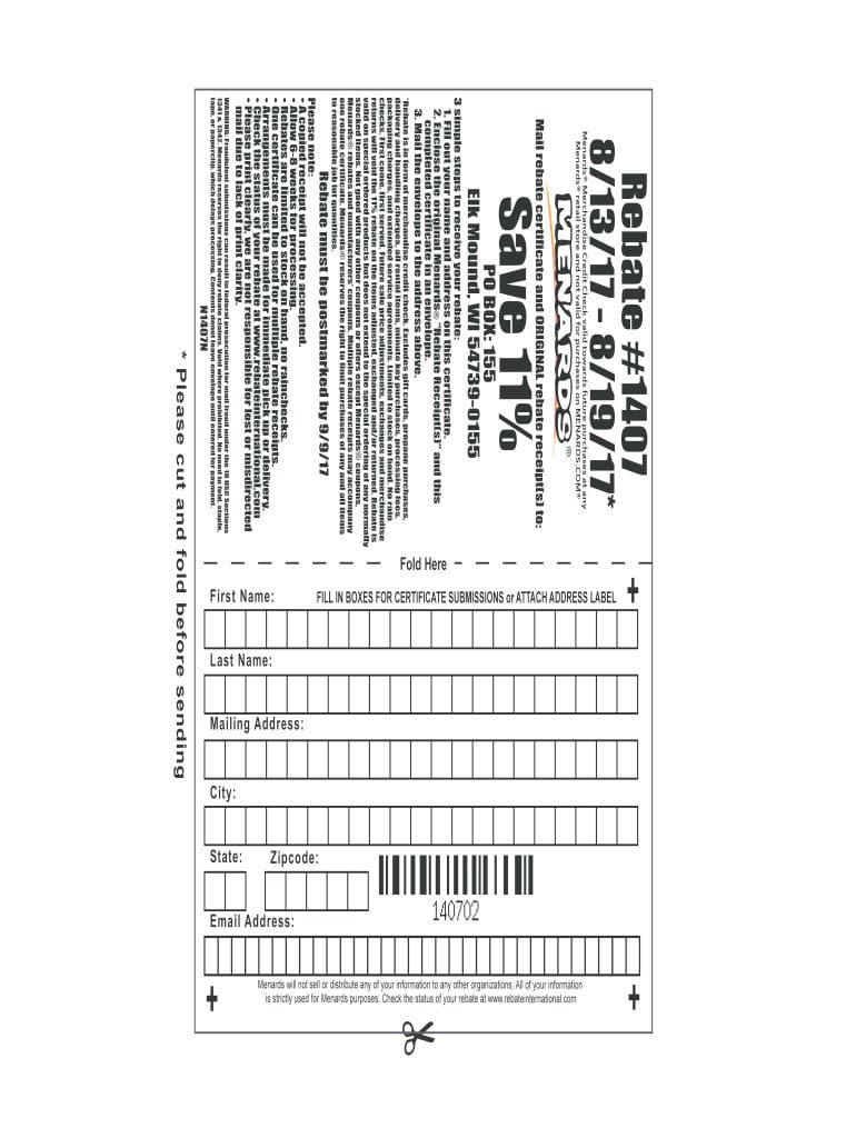 Print Menards Rebate Form