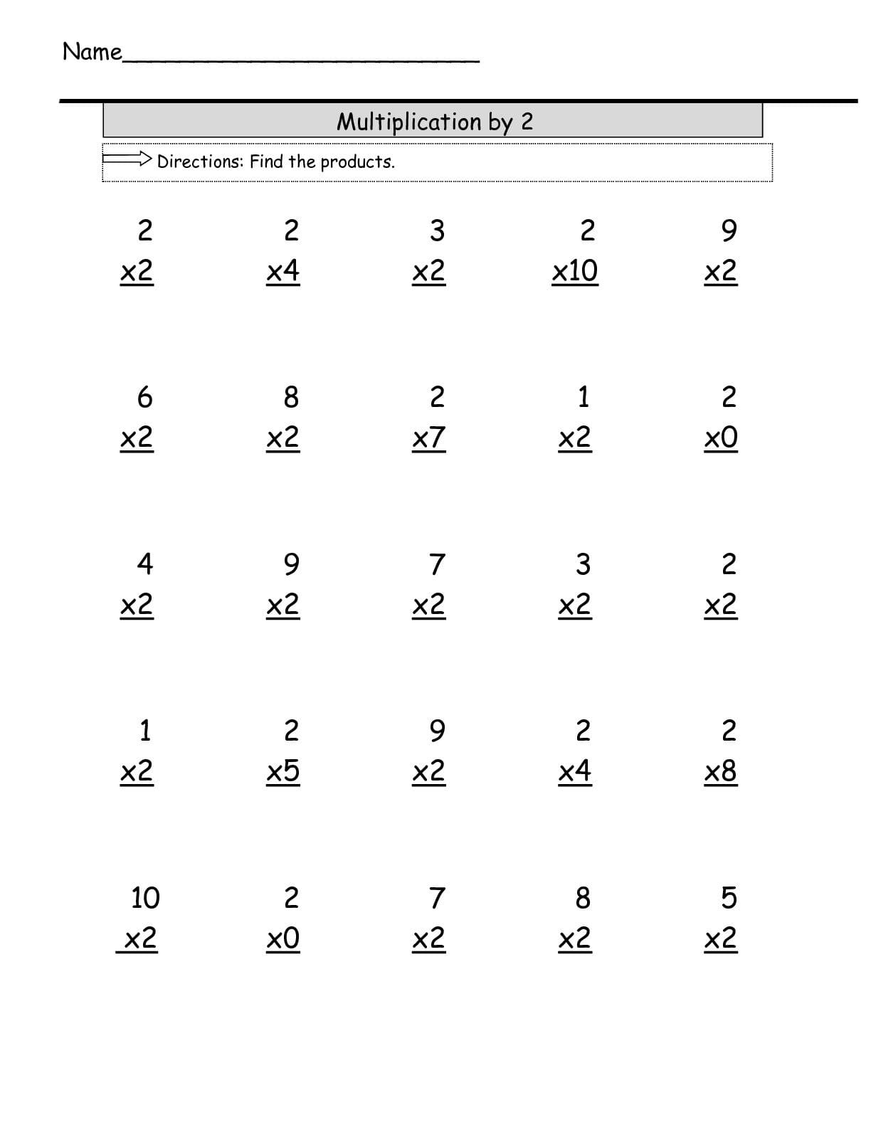 Multiplication Worksheets For Grade 3