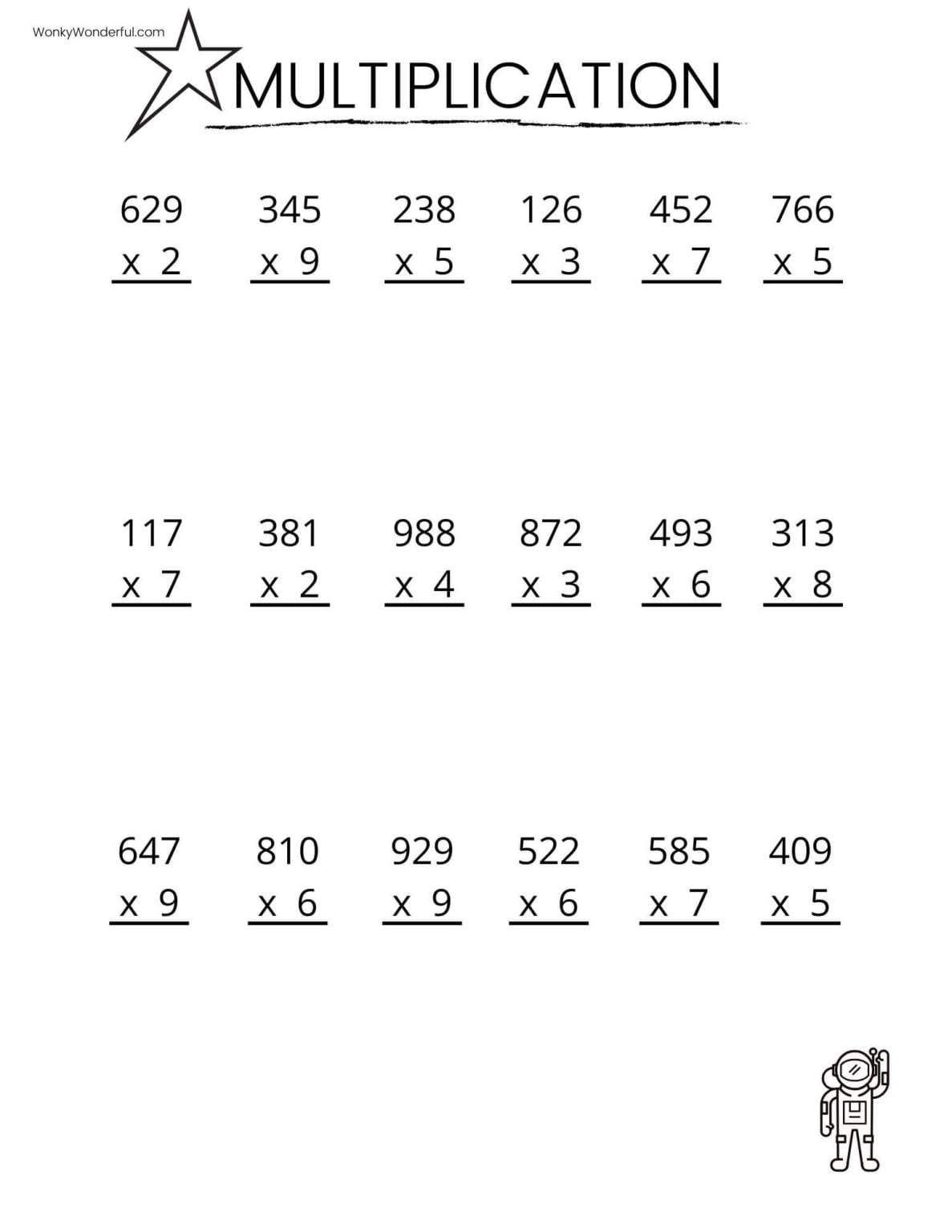 Multiplication Worksheets Grade 3