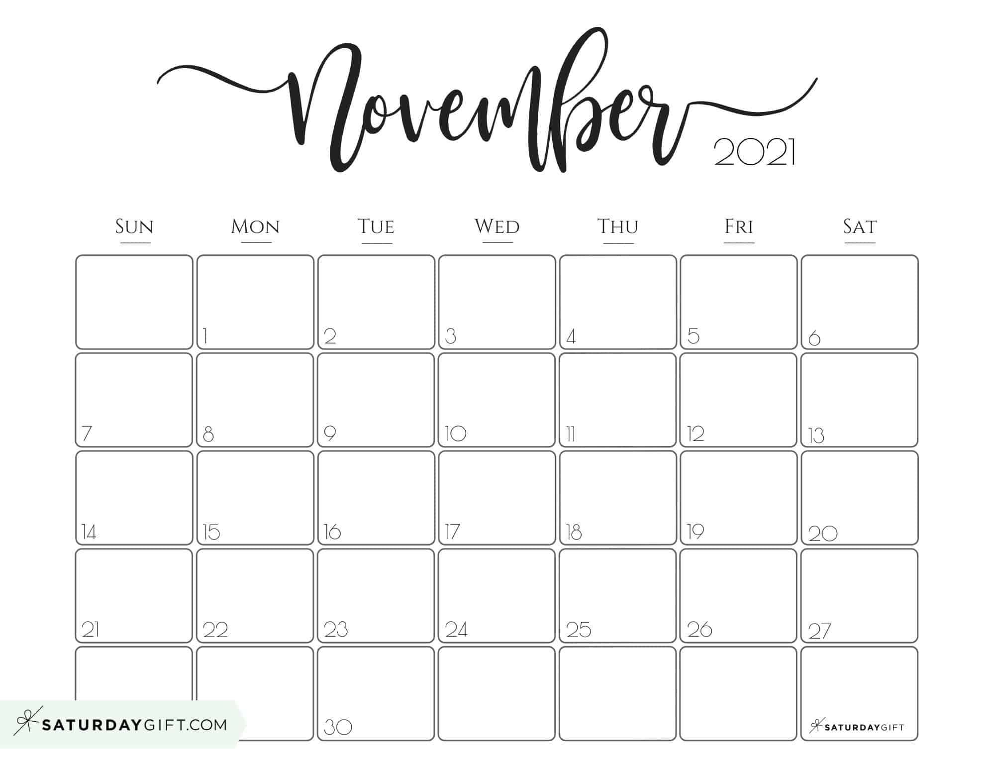 November 2021 Calendar