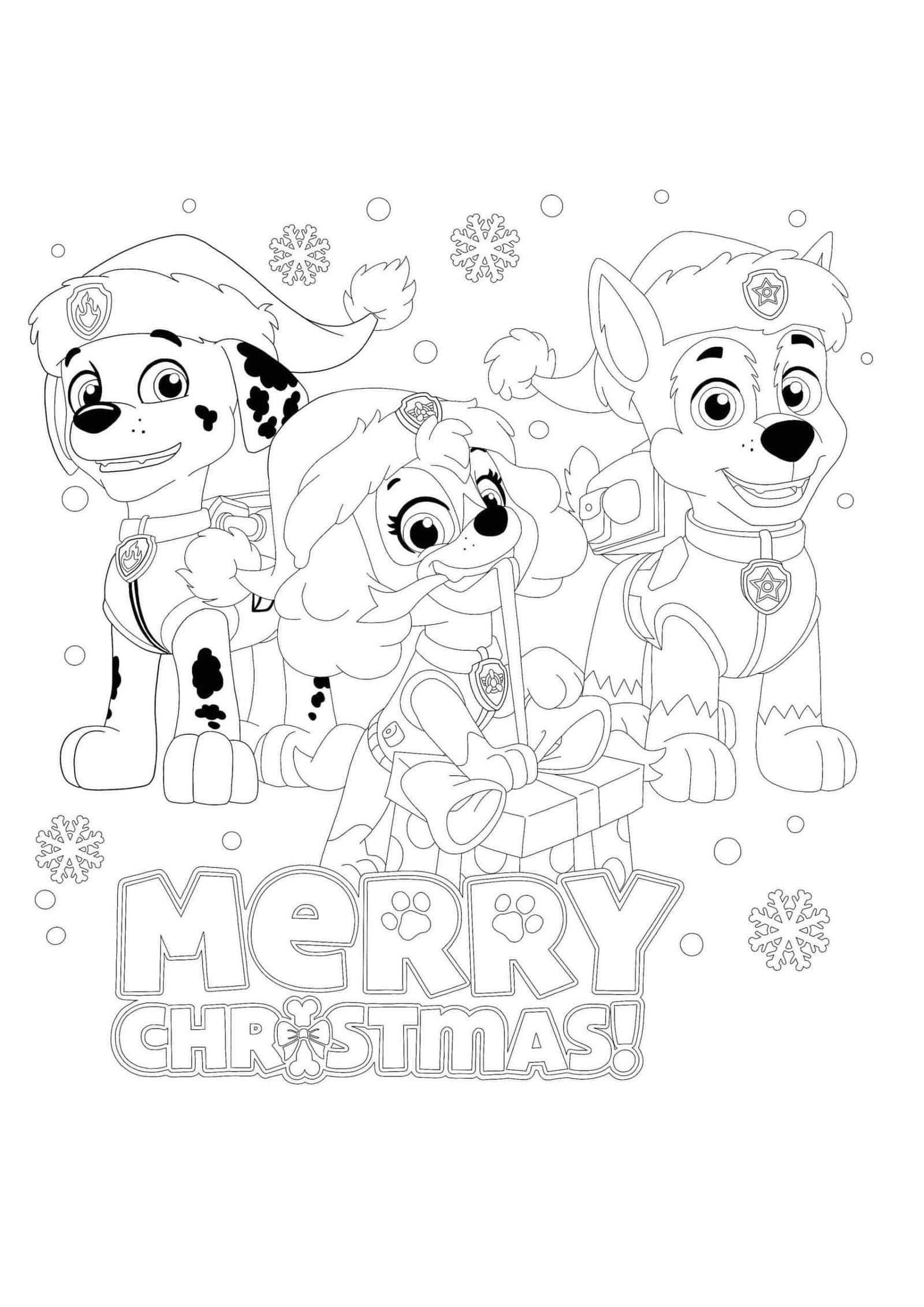 Paw Patrol Christmas Coloring Pages Printable for Free Download