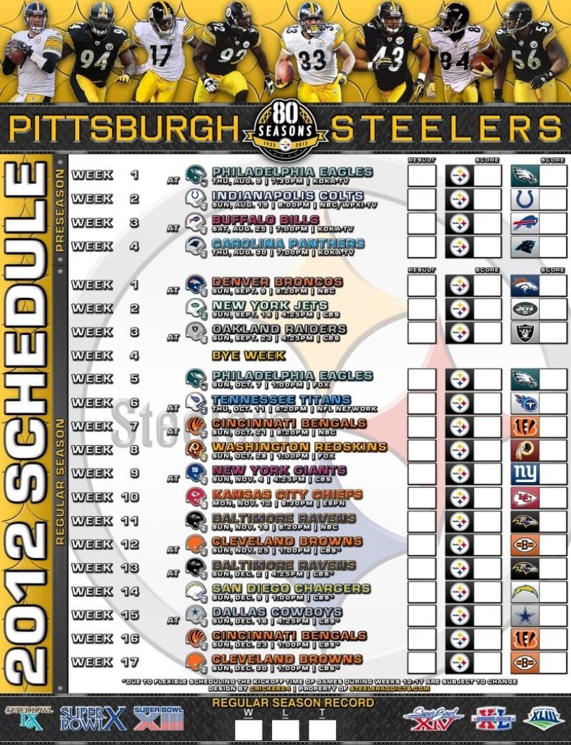 Pittsburgh Steelers Schedule 2024