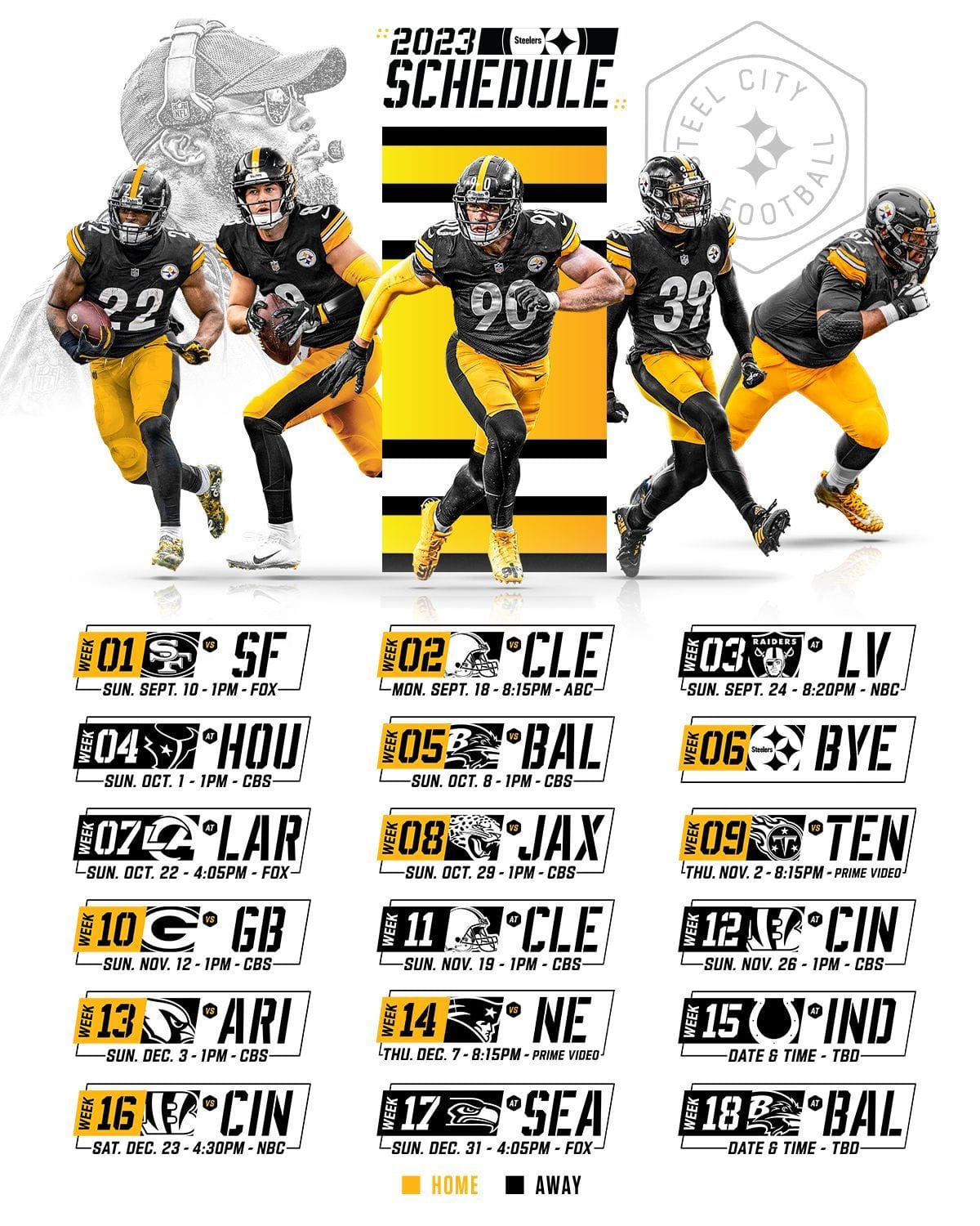 Pittsburgh Steelers 2023 regular season schedule release