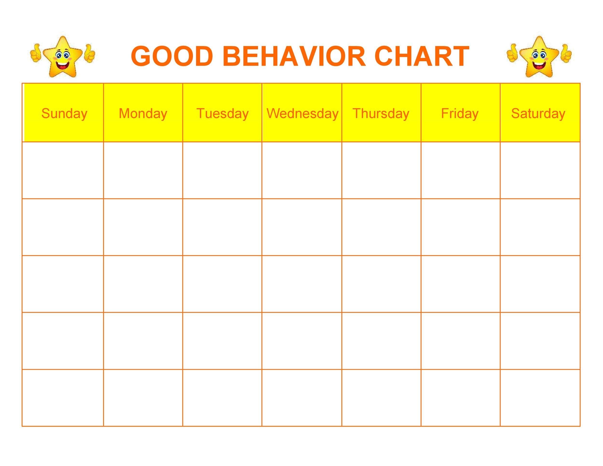 Printable Home Behavior Reward Chart