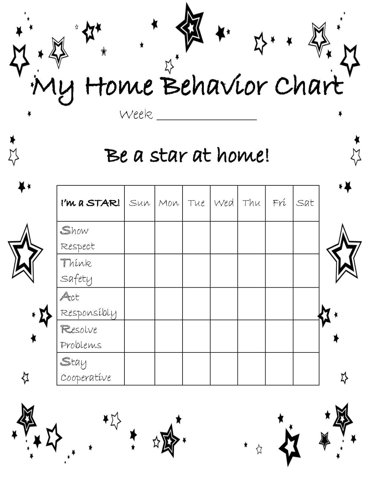 42 Printable Behavior Chart Templates [for Kids] TemplateLab