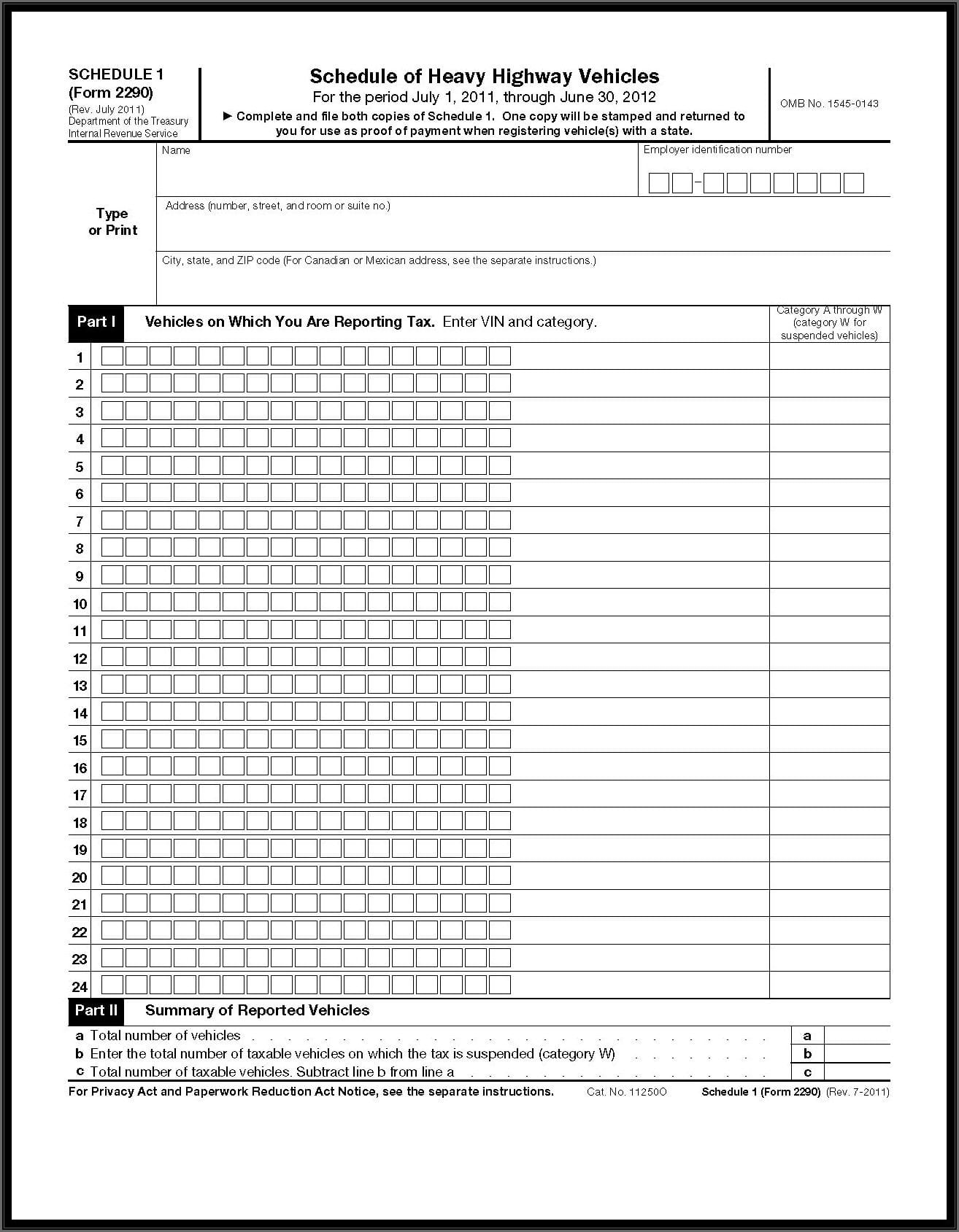 Printable 2290 Form