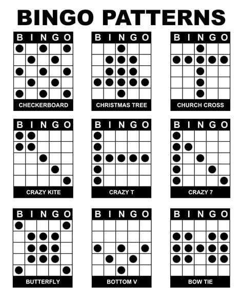 Printable Bingo Game Patterns