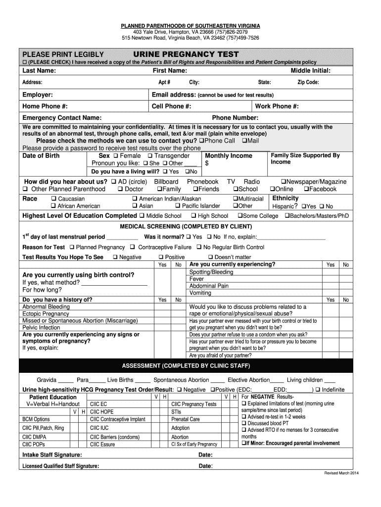 Hospital Positive Pregnancy Paperwork