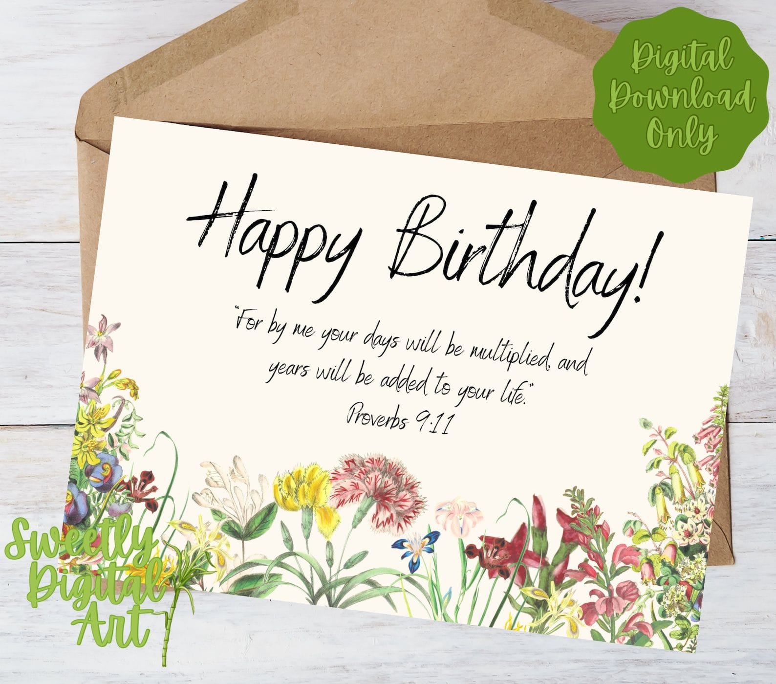 Printable Christian Birthday Card With Bible Verse Happy Birthday