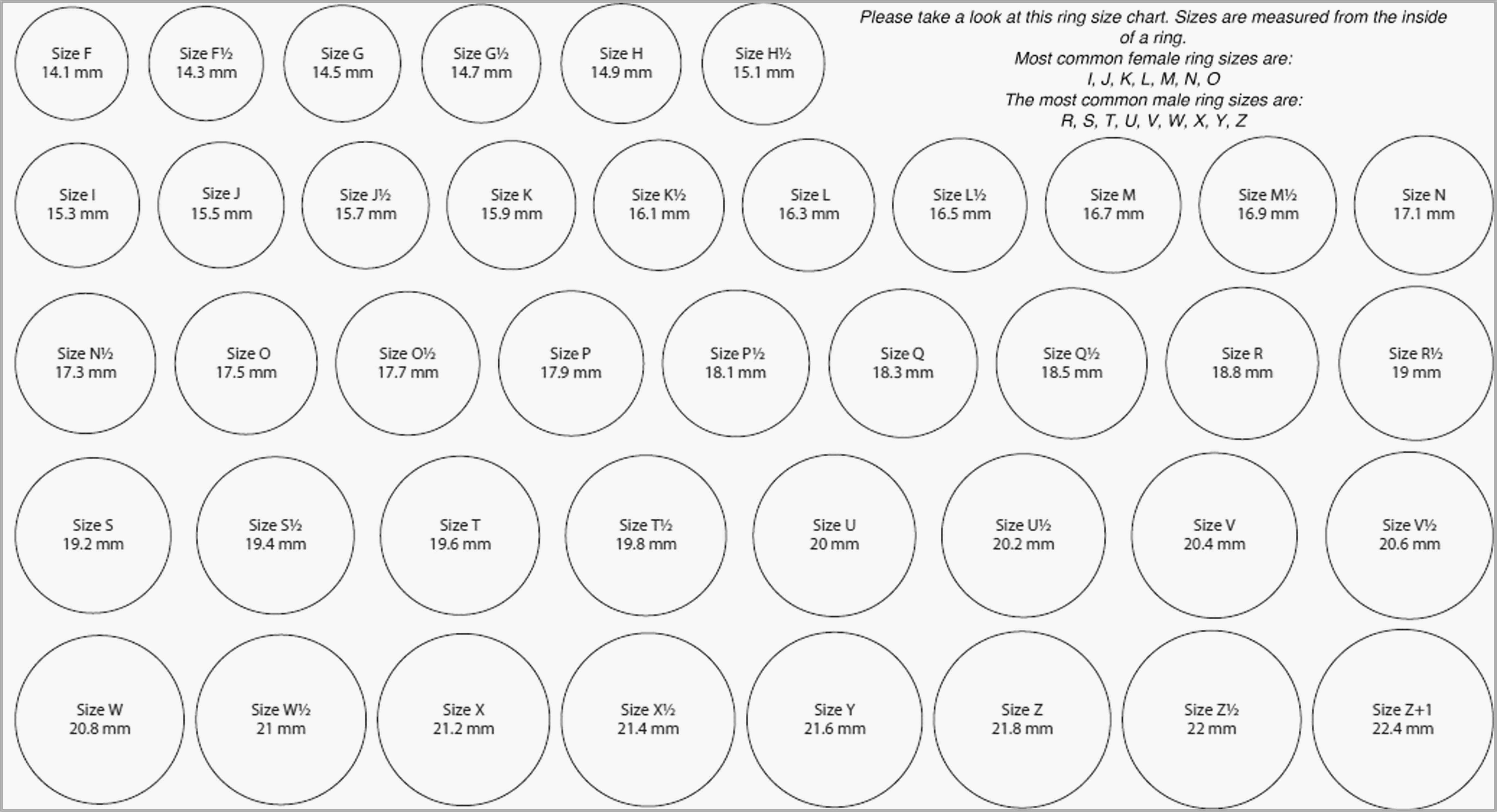 Printable Ring Sizing Guide