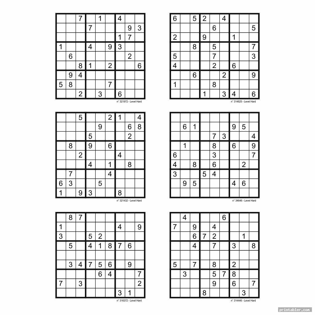 Printable Sudoku Puzzles For Free 6 Per Page