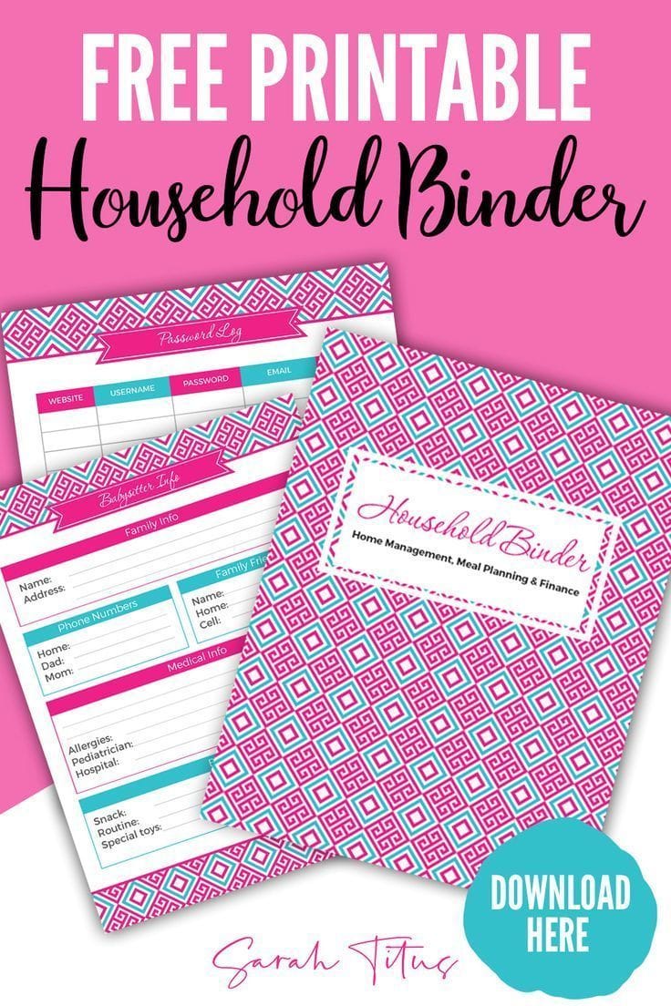 Household Binder Free Printables {110+ Pages}