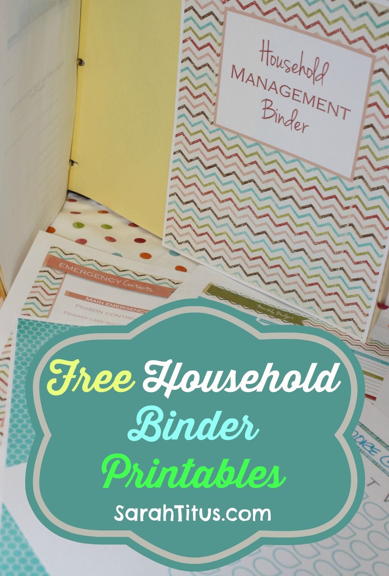 Household Binder Printables